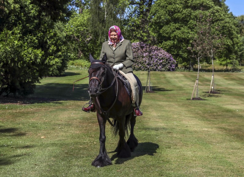 Britain’s Queen Elizabeth II rides Balmoral Fern, a 14-year-old Fell