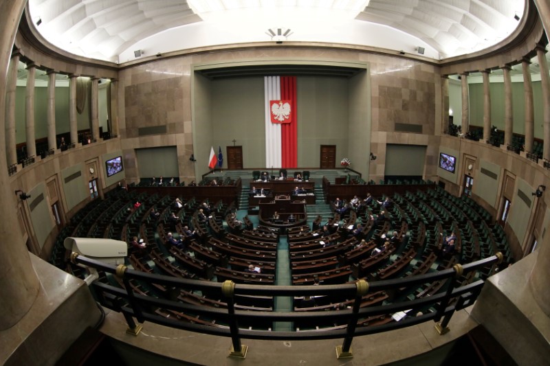 FILE PHOTO:  The Polish Parliament during a session in