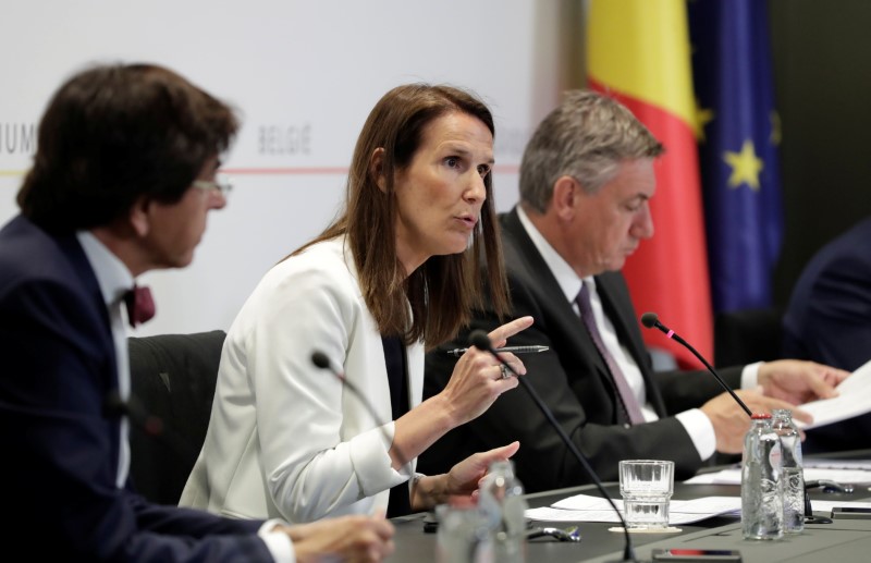 Belgium’s PM Wilmes holds a news conference amid the coronavirus