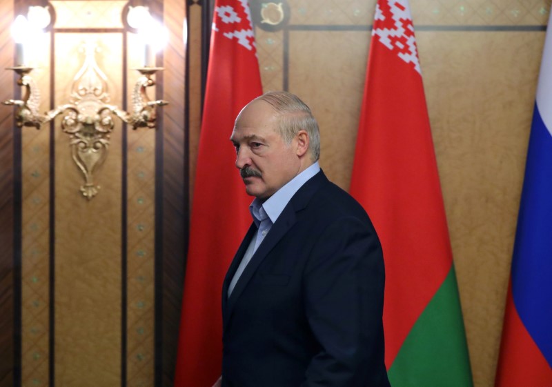 FILE PHOTO:  Belarusian President Lukashenko meets with Russian President