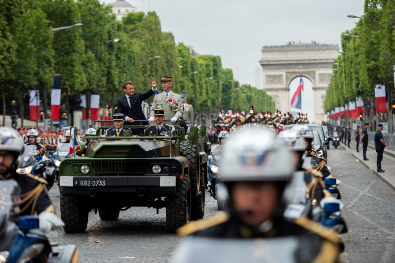 FILE PHOTO: The traditional Bastille Day military parade on the