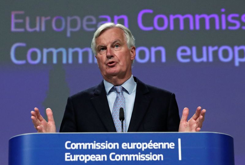 EU’s Brexit negotiator Michel Barnier gives a news conference after