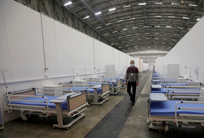 FILE PHOTO: Temporary field hospital to deal with an expected