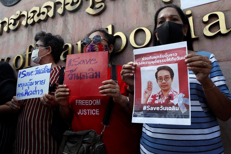 Protest for abducted Thai activist Wanchalearm Satsaksit in Bangkok