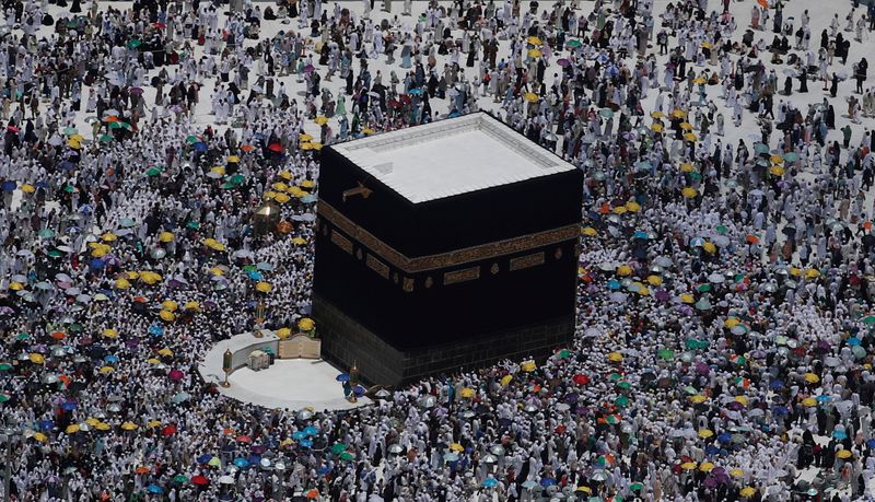 FILE PHOTO: An aerial view of Kaaba at the Grand