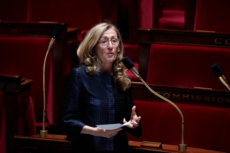 French Justice Minister Nicole Belloubet attends a parliamentary session in