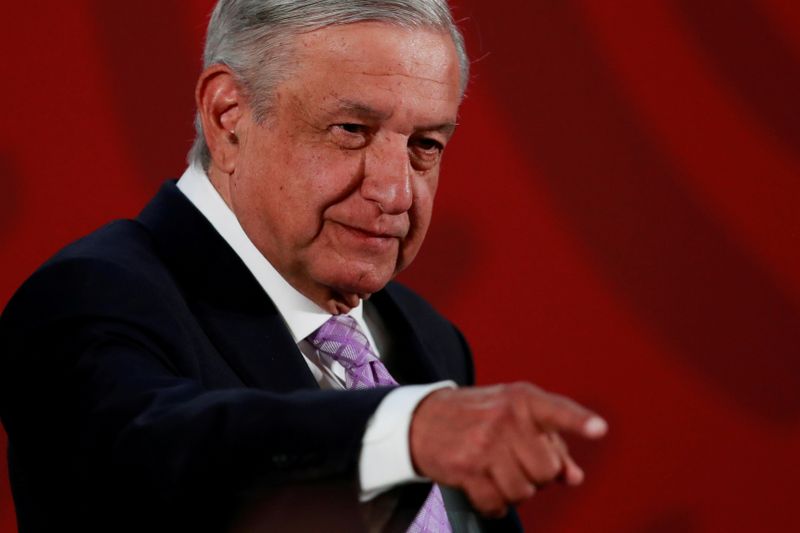 FILE PHOTO: Mexico’s President Andres Manuel Lopez Obrador gestures during