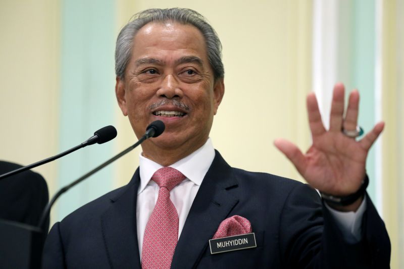 FILE PHOTO: Malaysia’s Prime Minister Muhyiddin Yassin speaks during a