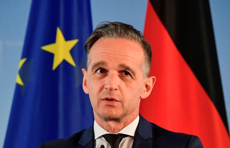 German Foreign Minister Heiko Maas delivers a statement after talks