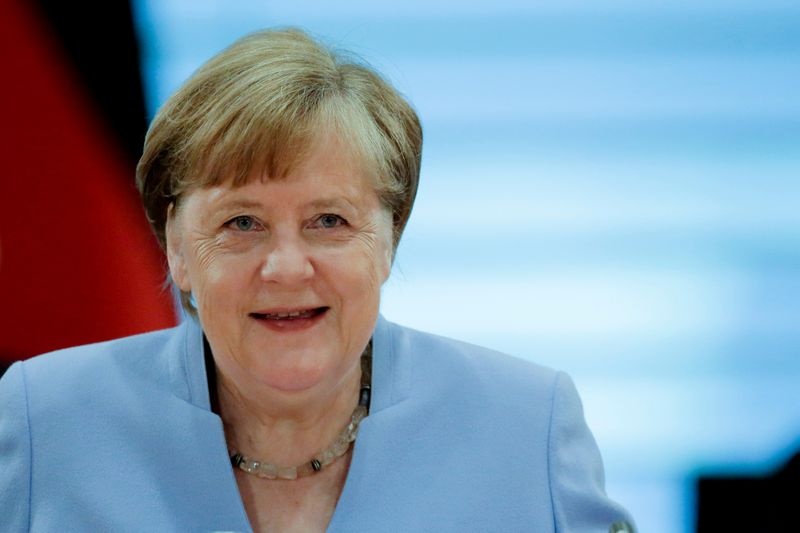 German Chancellor Angela Merkel attends a special cabinet meeting in