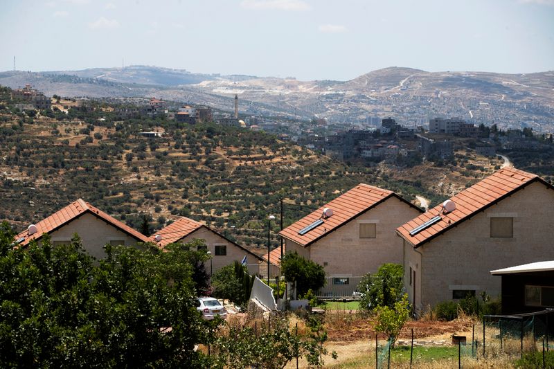 Houses are seen in the Jewish settlement of Itamar, near