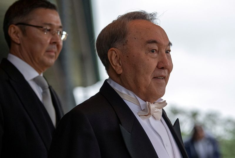 FILE PHOTO: Nursultan Nazarbayev, Kazakhstan’s former president, leaves after the