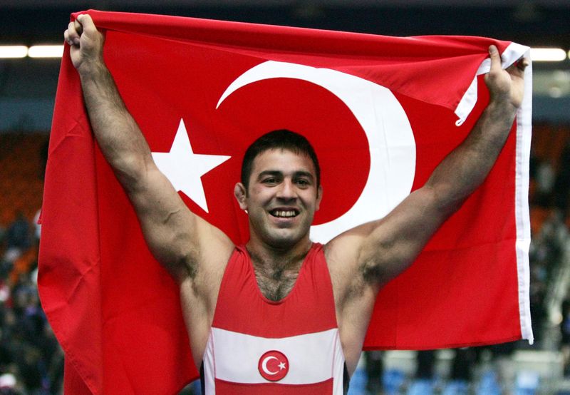 FILE PHOTO: Yerlikaya of Turkey celebrates after winning gold medal