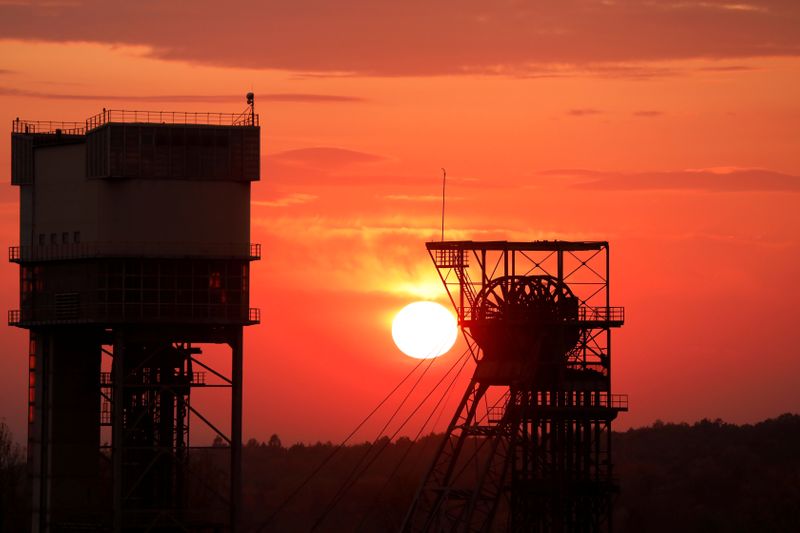 FILE PHOTO: General view of Wujek Coal Mine at sunset