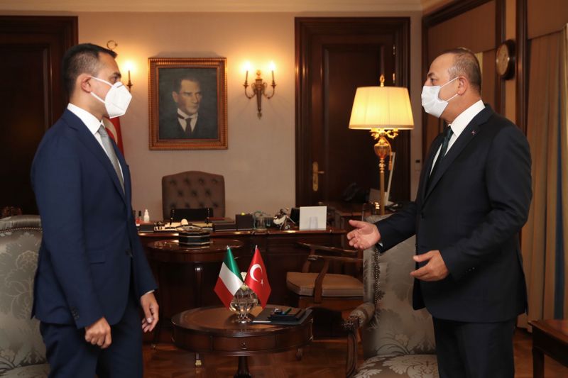 Turkish FM Cavusoglu meets with his Italian counterpart Di Maio