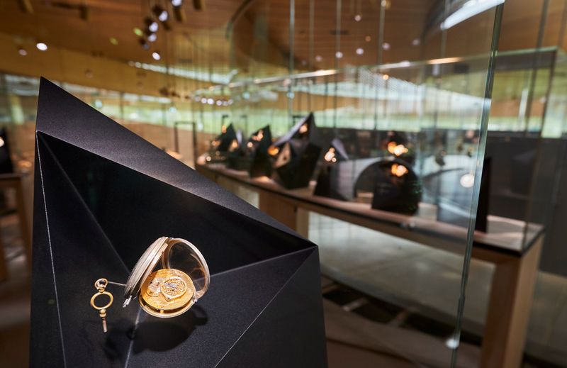 A watch model dating back to 1769 is displayed in