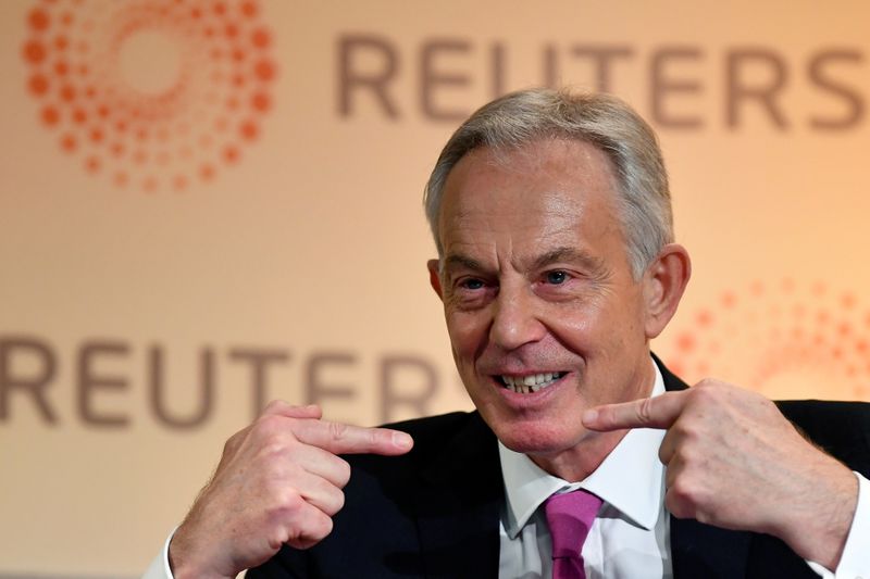 FILE PHOTO: Former British PM Blair speaks at a Reuters