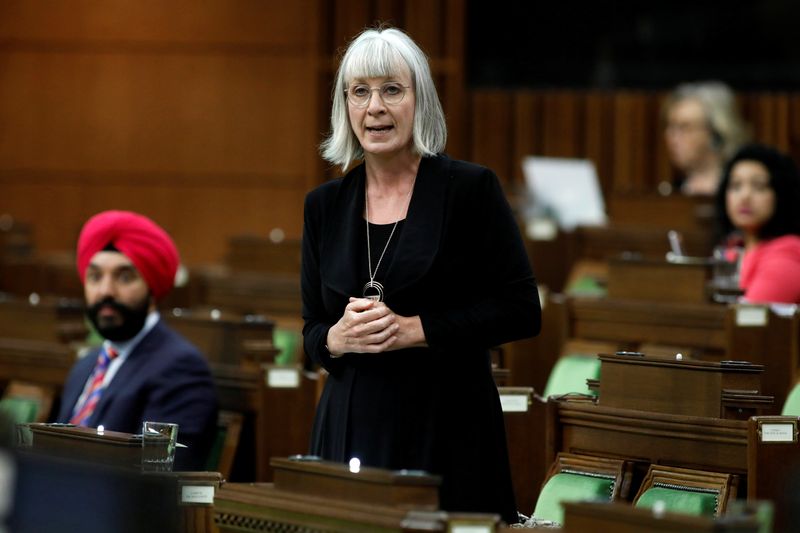 Canada’s Minister of Health Patty Hajdu speaks during a meeting