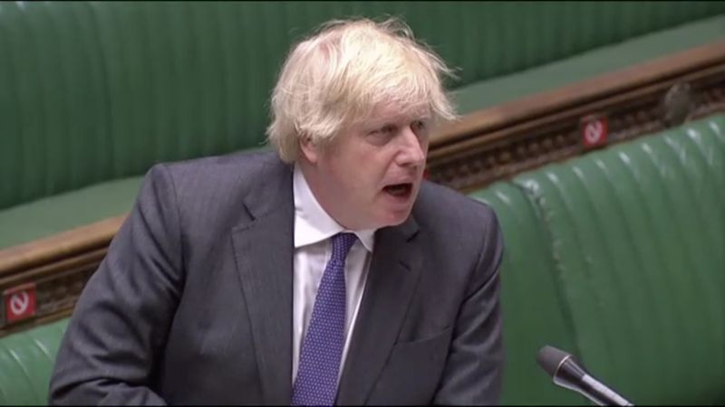 Britain’s Prime Minister Boris Johnson speaks during the weekly question