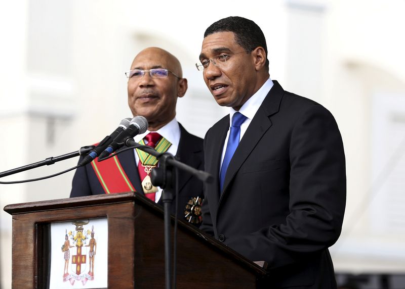 FILE PHOTO: Jamaica’s Prime Minister Andrew Holness addresses the audience