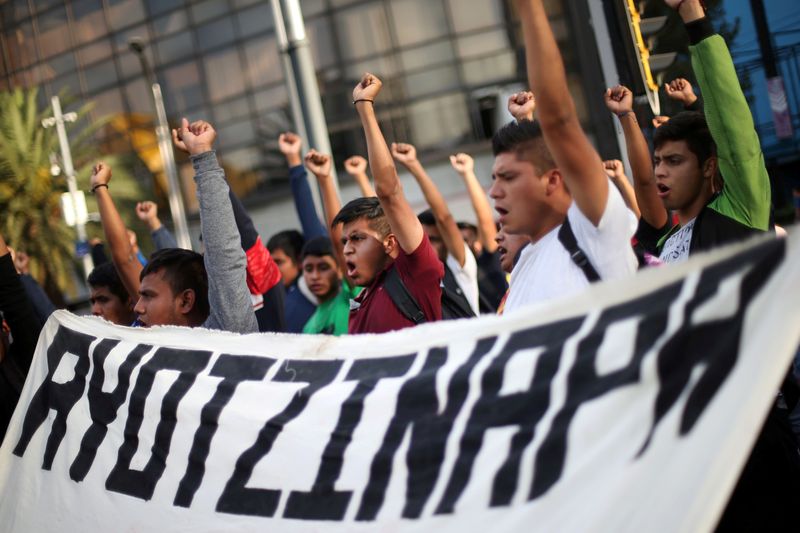 FILE PHOTO: Students participate in a march in Mexico City