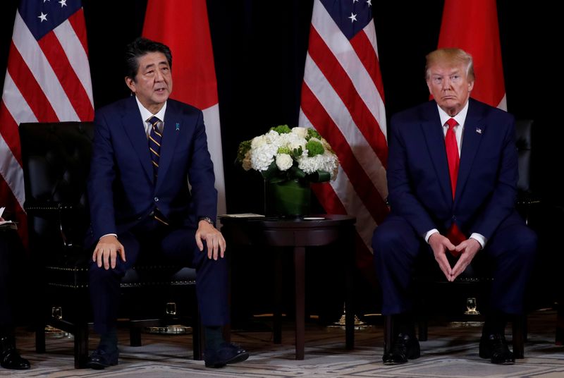 FILE PHOTO: Japan’s Prime Minister Abe meets with U.S. President