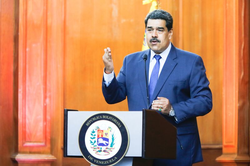 Venezuela’s President Nicolas Maduro speaks during the Venezuela’s national award