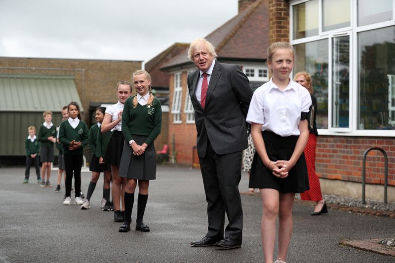 FILE PHOTO: British PM Johnson visits Bovingdon Primary School in
