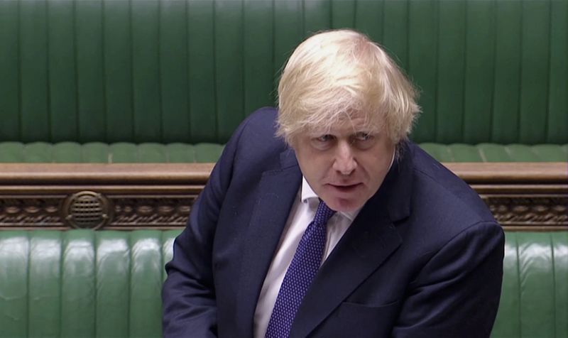 FILE PHOTO:  Britain’s Prime Minister Boris Johnson speaks during