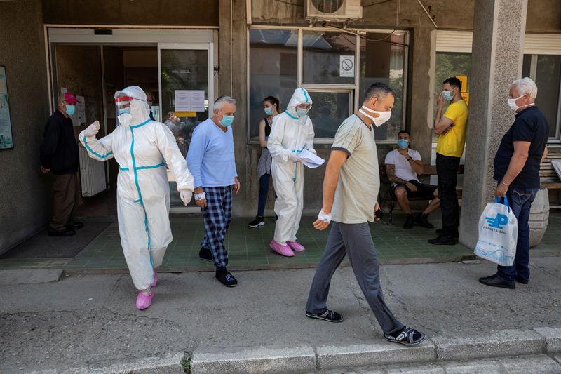 FILE PHOTO: Coronavirus disease (COVID-19) outbreak in Belgrade