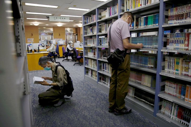 People read books at Hong Kong Central Library after democracy