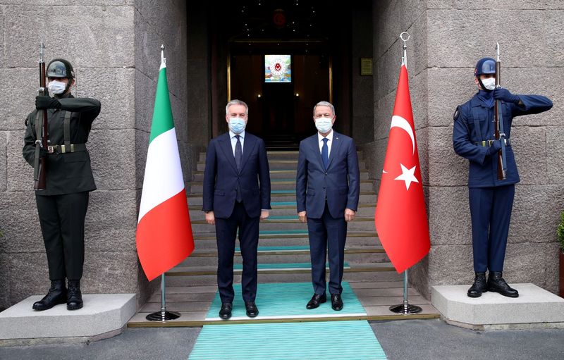 Turkish Defence Minister Akar meets with his Italian counterpart Guerini?in