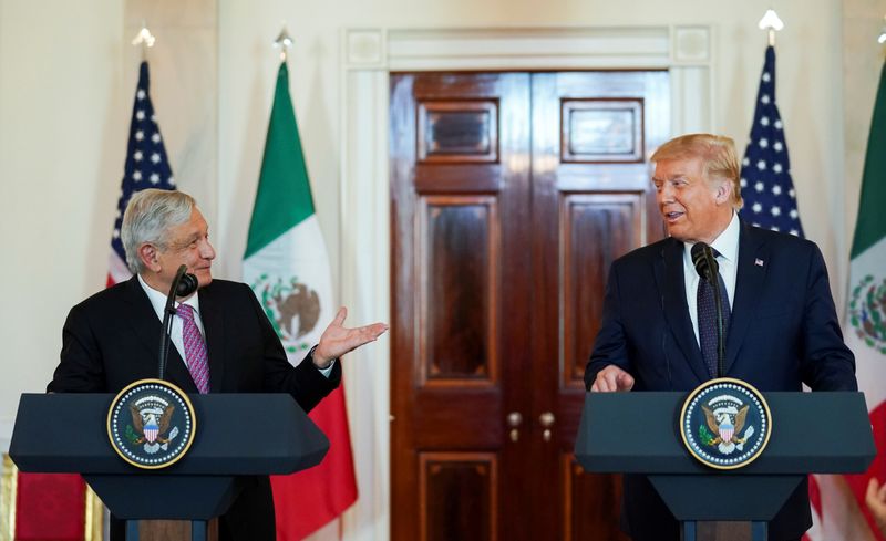 FILE PHOTO: U.S. President Trump and Mexico’s President Lopez Obrador