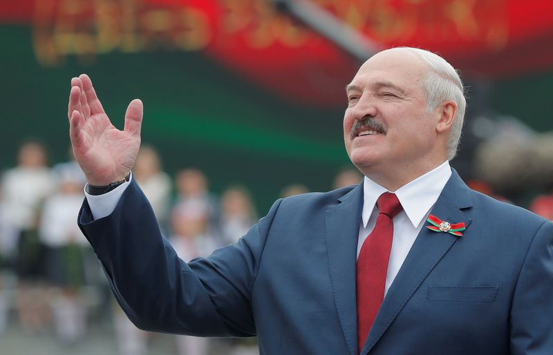 FILE PHOTO: Belarusian President Lukashenko takes part in the celebrations