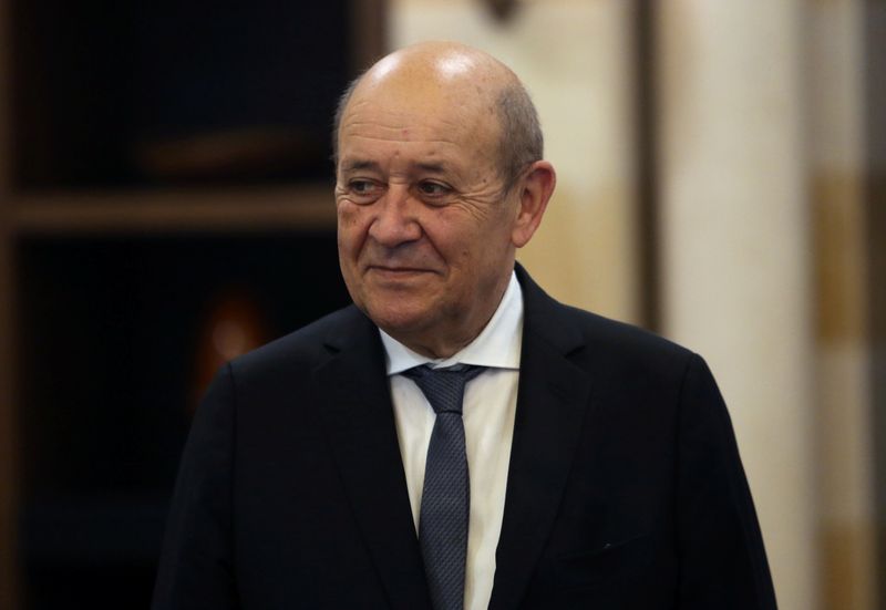 French Foreign Affair Minister Jean-Yves Le Drian is seen at