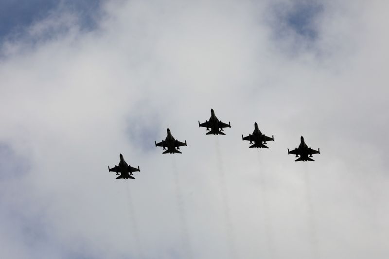 IDF aircraft fly in formation during an inauguration ceremony of