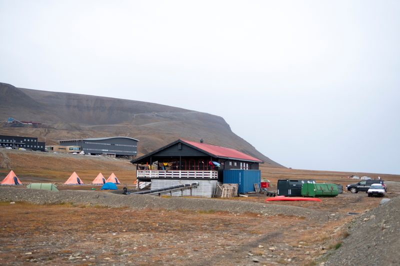 The campsite outside Longyearbyen is seen, on the Svalbard islands