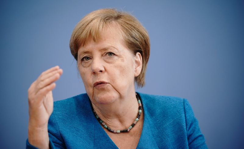 German Chancellor Angela Merkel holds annual summer news conference in