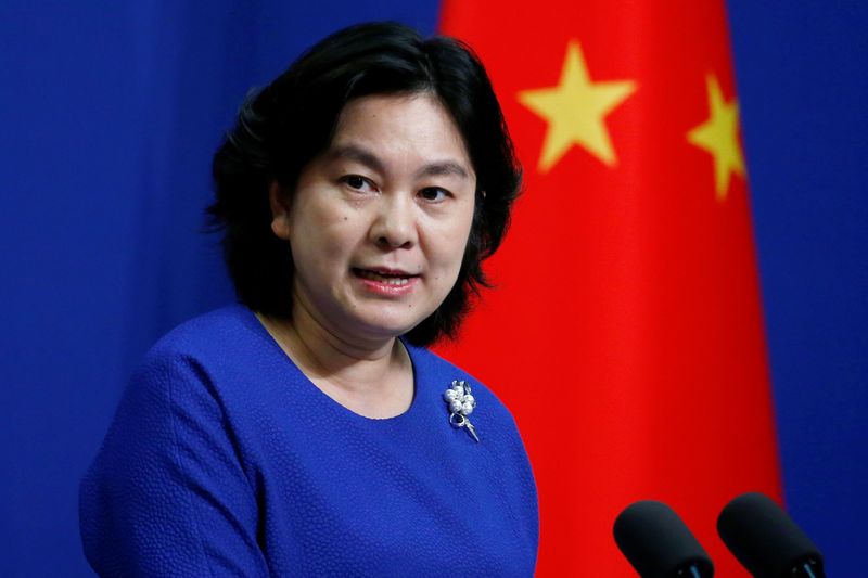 Chinese Foreign Ministry spokeswoman Hua Chunying speaks at a news