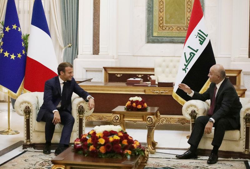 French President Emmanuel Macron visits Baghdad, meets officials