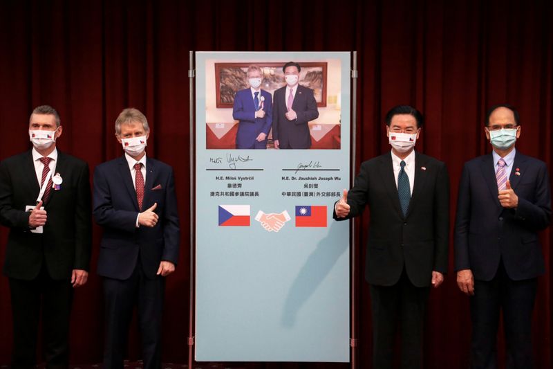 Czech Senate President Milos Vystrcil and Taiwan’s Foreign Minister Joseph
