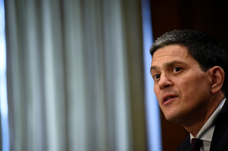 FILE PHOTO: International Rescue Committee CEO David Miliband testifies before