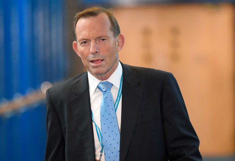 Australia’s former Prime Minister Tony Abbott attends Britain’s annual Conservative