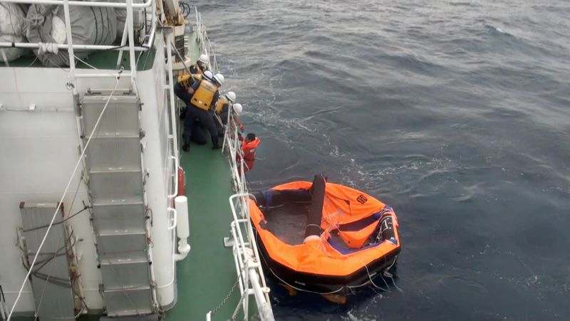 Filipino crew member of Gulf Livestock 1 is rescued by