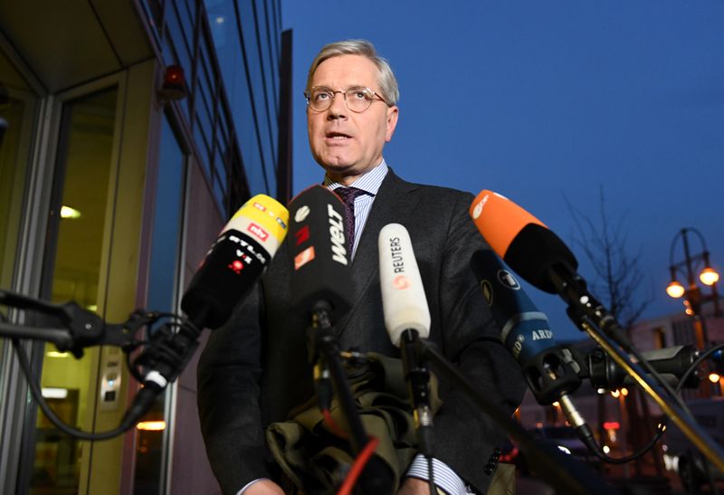 Norbert Roettgen of the Christian Democratic Union (CDU) arrives at