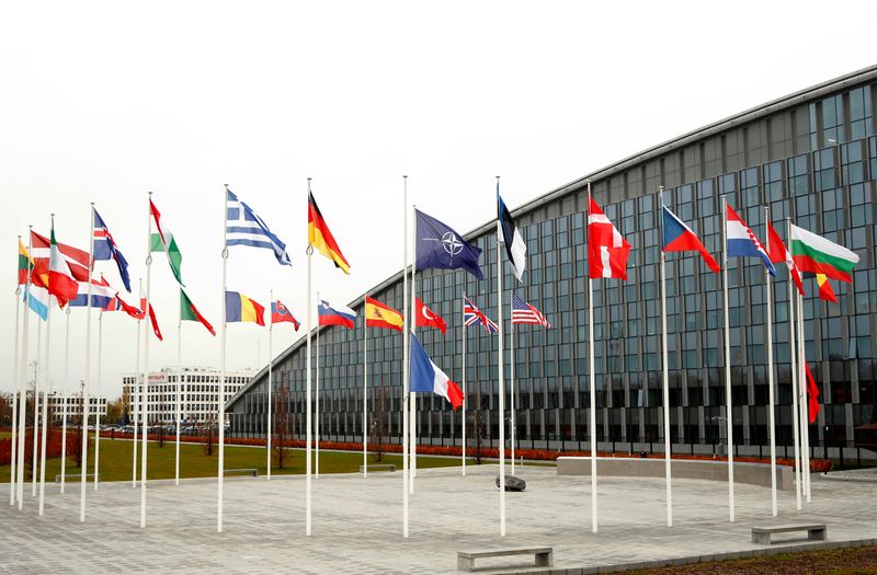FILE PHOTO: Flags of NATO member countries are seen at