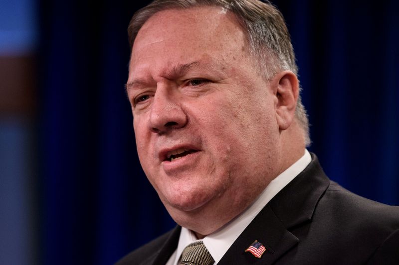 FILE PHOTO: U.S. Secretary of State Mike Pompeo conducts a