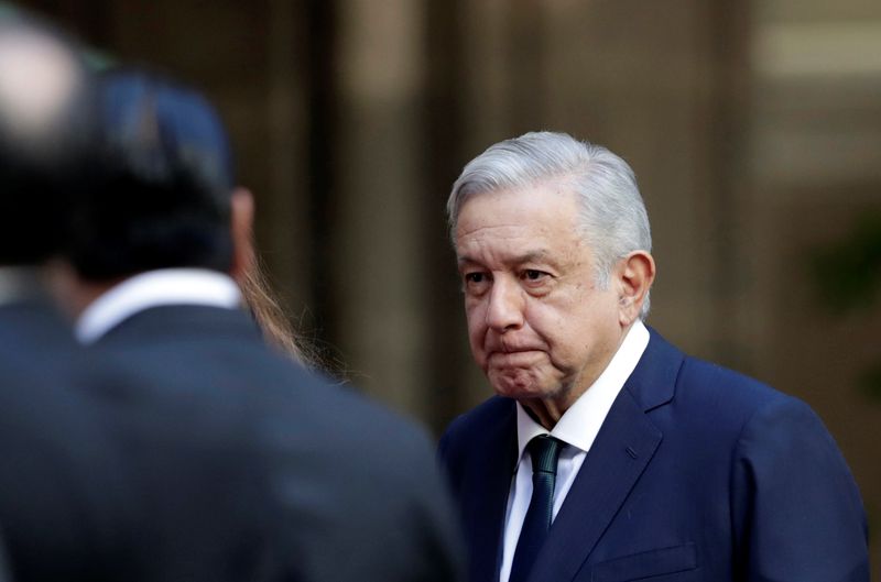 Mexico’s President Andres Manuel Lopez Obrador delivers his second state