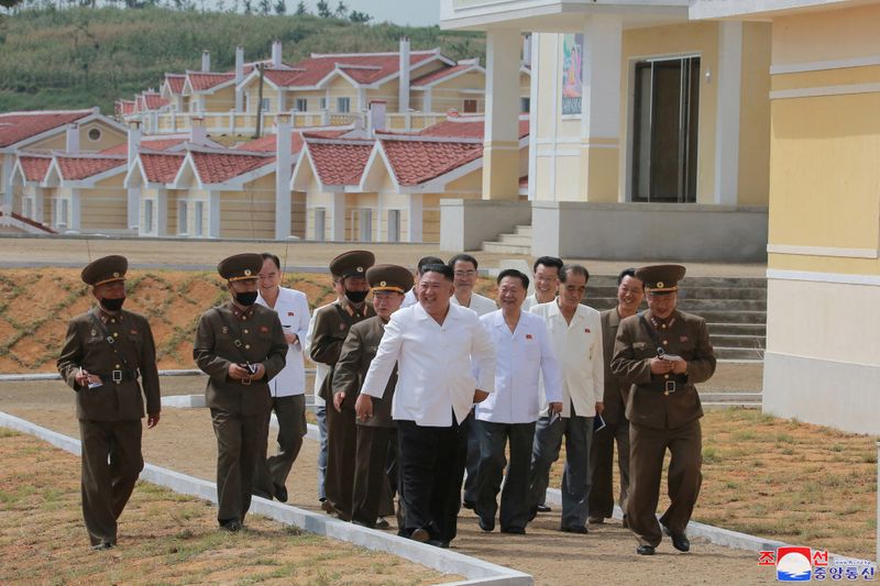 North Korea’s leader Kim Jong Un inspects Kangbuk-ri
