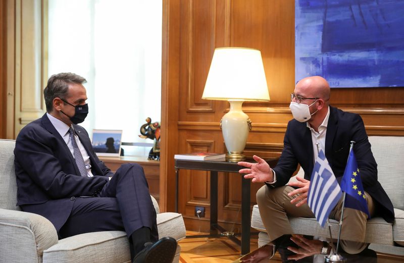 EU Council President Michel meets with Greek PM Mitsotakis in